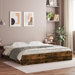 Cadru de pat cu sertare stejar fumuriu 160x200cm lemn prelucrat GartenMobel Dekor
