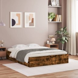 Cadru pat cu sertare stejar fumuriu 150x200 cm lemn prelucrat GartenMobel Dekor