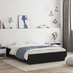 Cadru de pat cu sertare, negru, 140x200 cm, lemn prelucrat GartenMobel Dekor