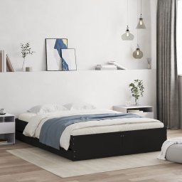 Cadru de pat cu sertare, negru, 140x190 cm, lemn prelucrat GartenMobel Dekor