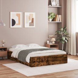 Cadru pat cu sertare stejar fumuriu 120x190 cm lemn prelucrat GartenMobel Dekor