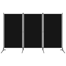 Paravan de camera cu 3 panouri, negru, 260 x 180 cm, textil GartenMobel Dekor