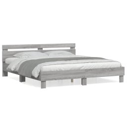 Cadru de pat cu tablie gri sonoma 180x200 cm lemn prelucrat GartenMobel Dekor