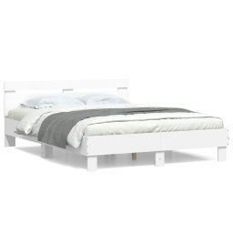 Cadru de pat cu tablie, alb, 150x200 cm, lemn prelucrat GartenMobel Dekor