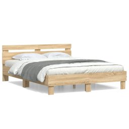 Cadru de pat cu tablie stejar sonoma 150x200 cm lemn prelucrat GartenMobel Dekor