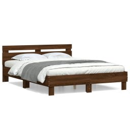 Cadru de pat cu tablie, stejar maro, 140x190 cm, lemn prelucrat GartenMobel Dekor