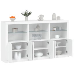 Servanta cu lumini LED, alb, 181,5x37x100 cm GartenMobel Dekor