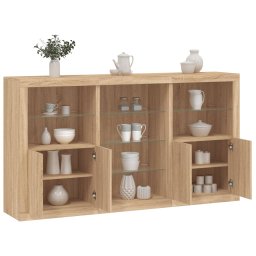 Servanta cu lumini LED, stejar sonoma, 181,5x37x100 cm GartenMobel Dekor
