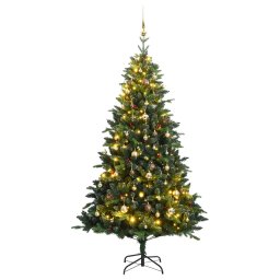 Brad Craciun artificial articulat cu 150 LED-uri/globuri 150 cm GartenMobel Dekor