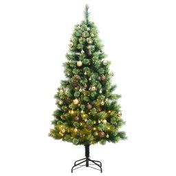 Brad Craciun artificial articulat cu 150 LED-uri/globuri 150 cm GartenMobel Dekor