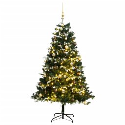 Brad Craciun artificial articulat cu 150 LED-uri/globuri 150 cm GartenMobel Dekor