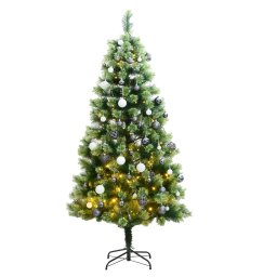 Brad Craciun artificial articulat cu 150 LED-uri/globuri 120 cm GartenMobel Dekor