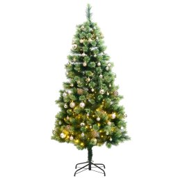 Brad Craciun artificial articulat cu 300 LED-uri/globuri 240 cm GartenMobel Dekor