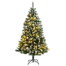 Brad Craciun artificial articulat cu 300 LED-uri/globuri 240 cm GartenMobel Dekor