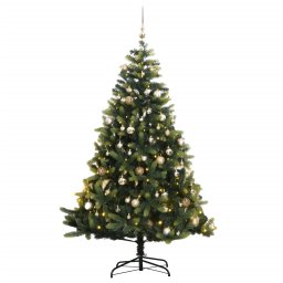 Brad Craciun artificial articulat cu 300 LED-uri/globuri 240 cm GartenMobel Dekor