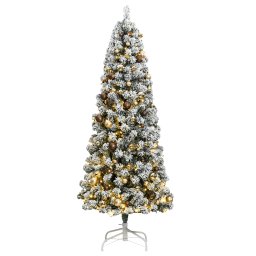 Brad Craciun artificial articulat cu 300 LED-uri/globuri 240 cm GartenMobel Dekor