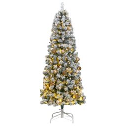 Brad Craciun artificial articulat cu 300 LED-uri/globuri 240 cm GartenMobel Dekor