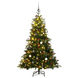 Brad Craciun artificial articulat cu 300 LED-uri/globuri 240 cm GartenMobel Dekor