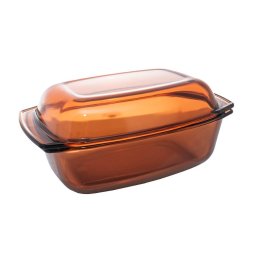 Vas rectangular cu capac sticla termorezistenta AMBER (3.5 l + 1.6 l)