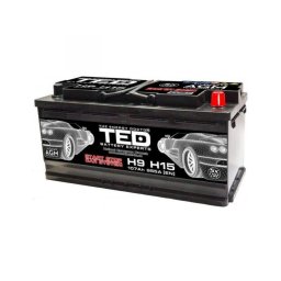 Acumulator auto 12V 107A dimensiune 394mm x 175mm x h190mm 955A AGM Start-Stop TED003843