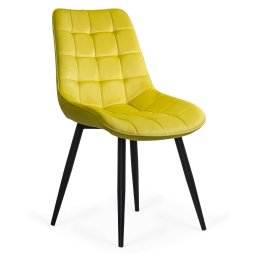 Scaun living din catifea si cadrul metalic BUC 206 galben