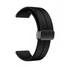 Curea neagră silicon, inchidere magnetica pentru smartwatch 22mm