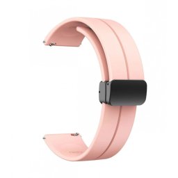 Curea roz pal silicon, inchidere magnetica pentru smartwatch 22mm