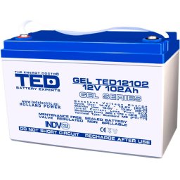 Acumulator GEL pentru UPS sau panouri fotovoltaice TED 12V 102Ah TED12102 VRLA Deep Cycle