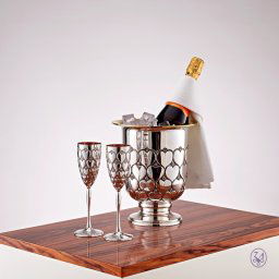 Set 2 pahare argint masiv AG925 placate cu aur Cuori 2x01771-2CO Carafe / Pahare argint Zaramella Argenti