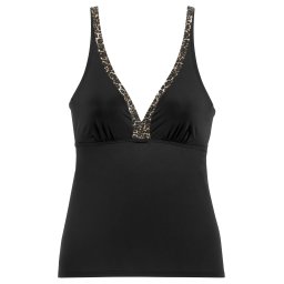 LASCANA Tankini top maro / negru