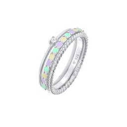 ELLI Inele turcoaz / galben deschis / mov liliachiu / argintiu