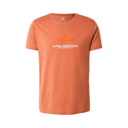 ALPHA INDUSTRIES Tricou maro caramel / portocaliu / alb