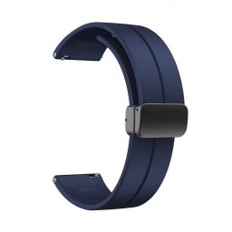 Curea albastru navy silicon, inchidere magnetica pentru smartwatch 20mm