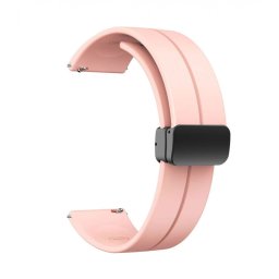 Curea roz pal silicon, inchidere magnetica pentru smartwatch 20mm