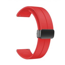 Curea roșie silicon, inchidere magnetica pentru smartwatch 22mm