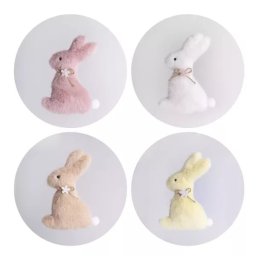 Decor iepuraș de pluș - 11 cm, diferite