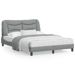 Cadru de pat cu lumini LED, gri deschis, 120x200 cm, textil GartenMobel Dekor