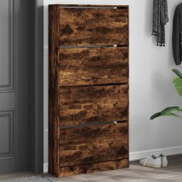 Pantofar cu 4 sertare rabatabile, stejar fumuriu, 80x21x163,5cm GartenMobel Dekor