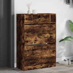 Pantofar cu 2 sertare rabatabile, stejar fumuriu, 80x34x116 cm GartenMobel Dekor