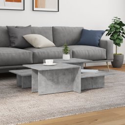 Masute de cafea, 2 buc., gri beton, lemn prelucrat GartenMobel Dekor
