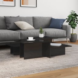 Masute de cafea, 2 buc., negru extralucios, lemn prelucrat GartenMobel Dekor