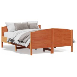 Cadru de pat cu tablie, maro ceruit, 160x200 cm, lemn masiv pin GartenMobel Dekor