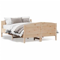 Cadru de pat cu tablie, 150x200 cm lemn masiv pin GartenMobel Dekor