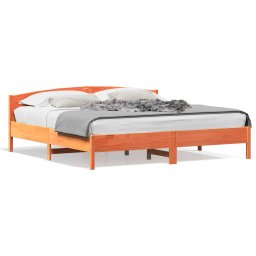 Cadru de pat cu tablie, maro ceruit, 180x200 cm, lemn masiv pin GartenMobel Dekor