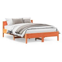 Cadru de pat cu tablie, maro ceruit, 150x200 cm, lemn masiv pin GartenMobel Dekor
