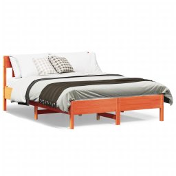 Cadru de pat cu tablie, maro ceruit, 160x200 cm, lemn masiv pin GartenMobel Dekor