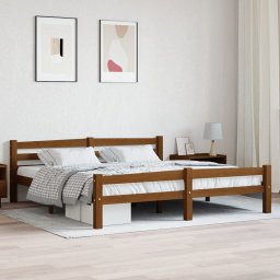 Cadru de pat, maro miere, 180x200 cm, lemn masiv de pin GartenMobel Dekor