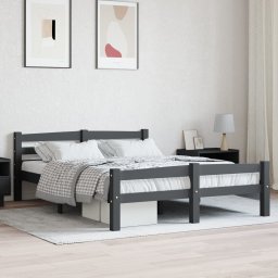 Cadru de pat, gri închis, 120x200 cm, lemn masiv de pin GartenMobel Dekor