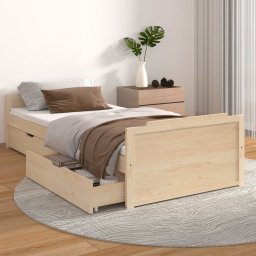 Cadru de pat cu sertare, 90x200 cm, lemn masiv de pin GartenMobel Dekor