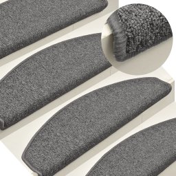 Covorase pentru trepte scara, 15 buc., gri închis, 65x24x4 cm GartenMobel Dekor